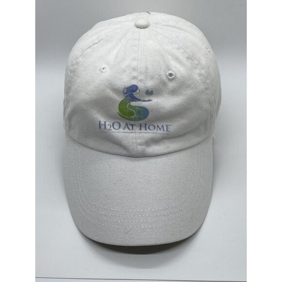H2O At Home White Baseball Hat Cap Adjustable Strap-back Anvil Cotton - Picture 8 of 10